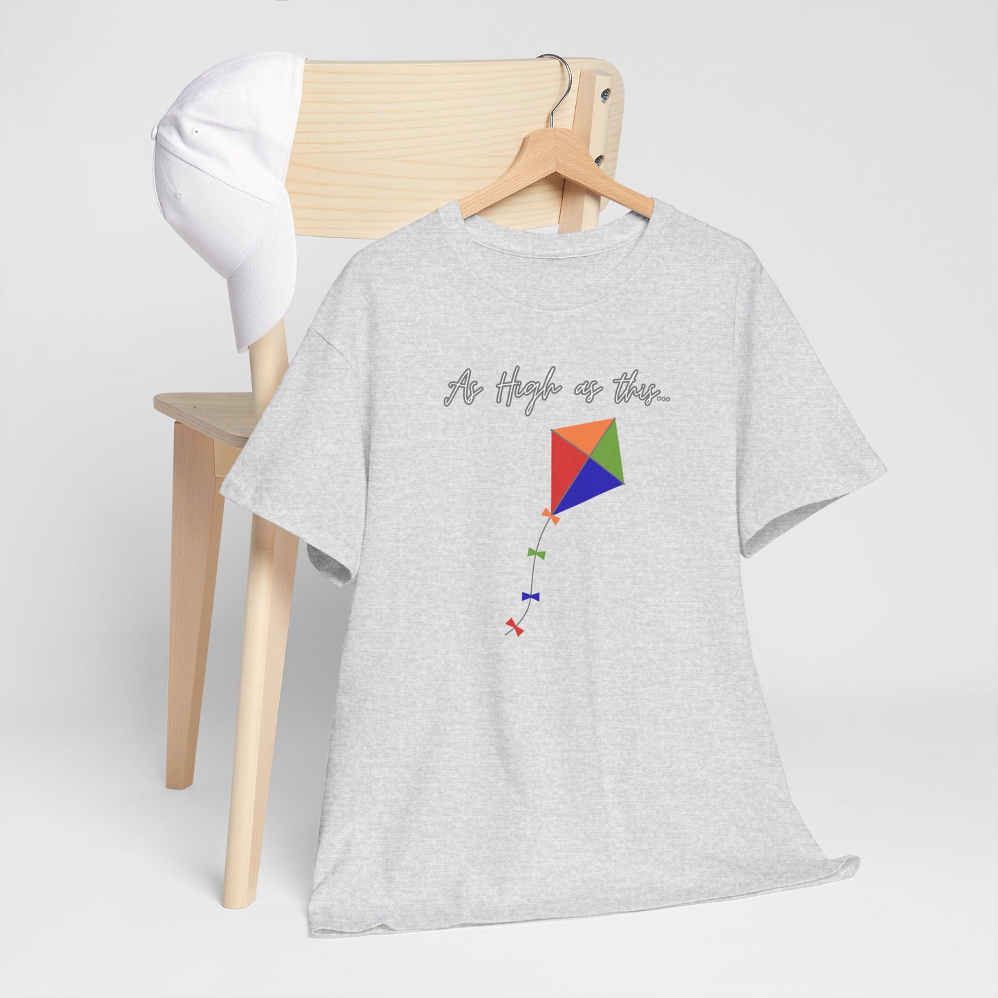 As High As This Unisex Heavy Cotton Tee - Inspirational Kite Design