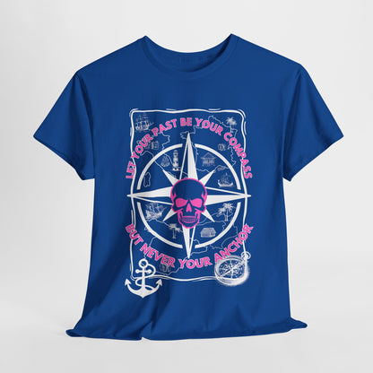 Graphic Tee - Edgy Skull Pink 'Don't Let Your Past Be Your Anchor'