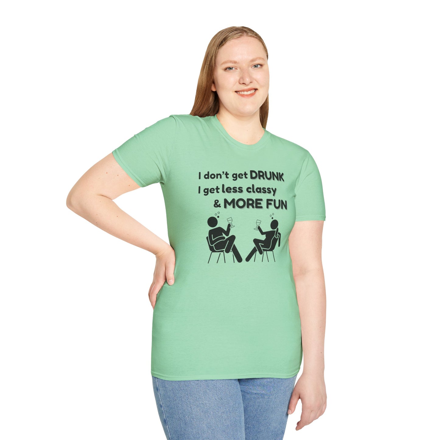 Less Classy More Fun, Unisex Softstyle T-Shirt