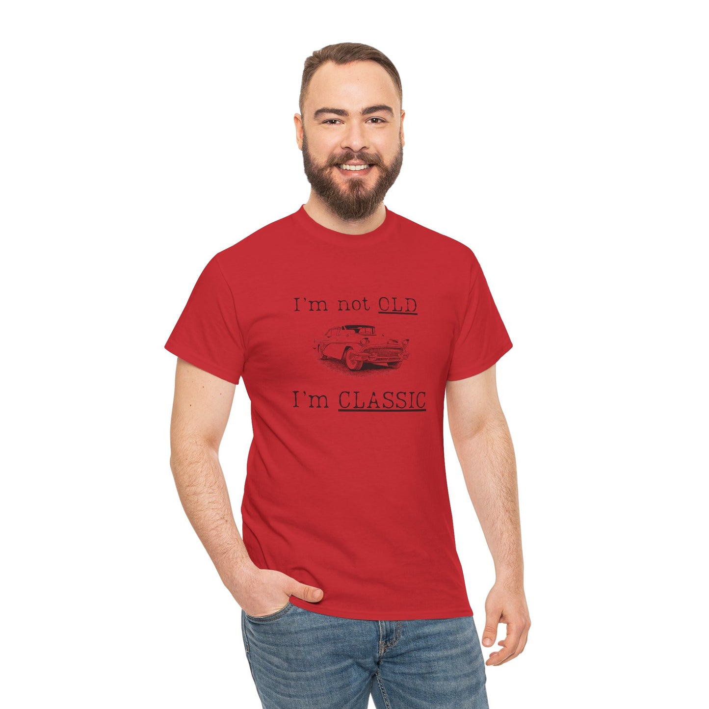 Vintage Car Classic Tee - "I'm Not OLD I'm CLASSIC" Unisex Heavy Cotton T-Shirt