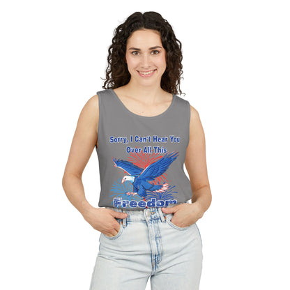 Patriotic Freedom Tank Top - Unisex Garment-Dyed Design for Summer Celebrations