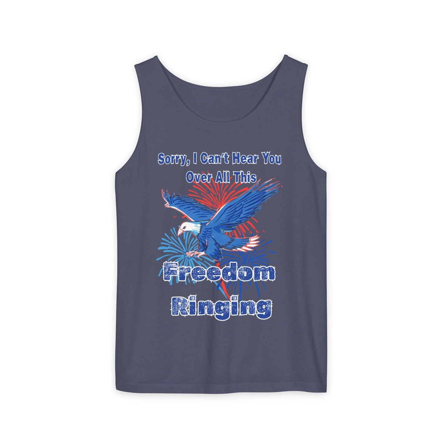 Patriotic Freedom Tank Top - Unisex Garment-Dyed Design for Summer Celebrations