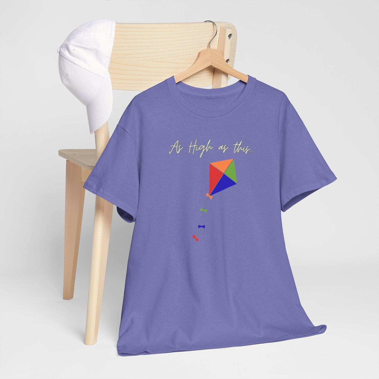 As High As This Unisex Heavy Cotton Tee - Inspirational Kite Design