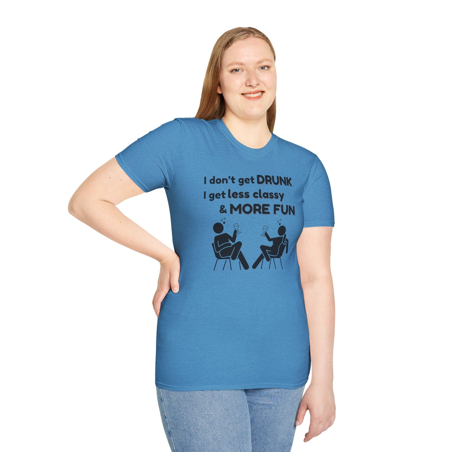 Less Classy More Fun, Unisex Softstyle T-Shirt
