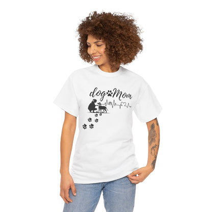 Cute Dog Mom Unisex Heavy Cotton Tee - Perfect Gift for Dog Lovers
