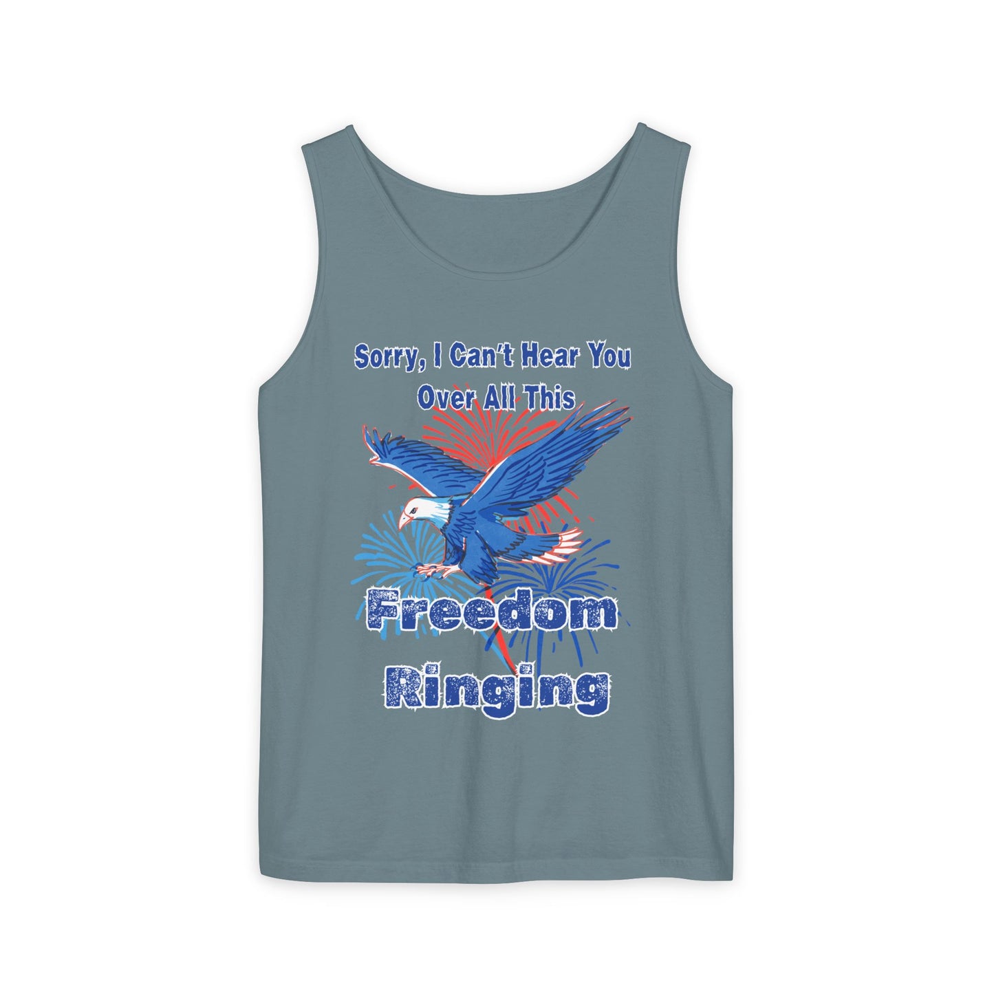 Patriotic Freedom Tank Top - Unisex Garment-Dyed Design for Summer Celebrations