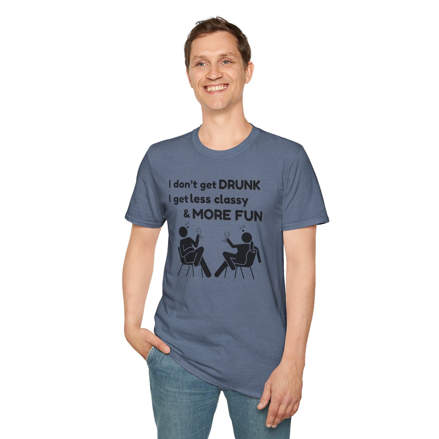 Less Classy More Fun, Unisex Softstyle T-Shirt