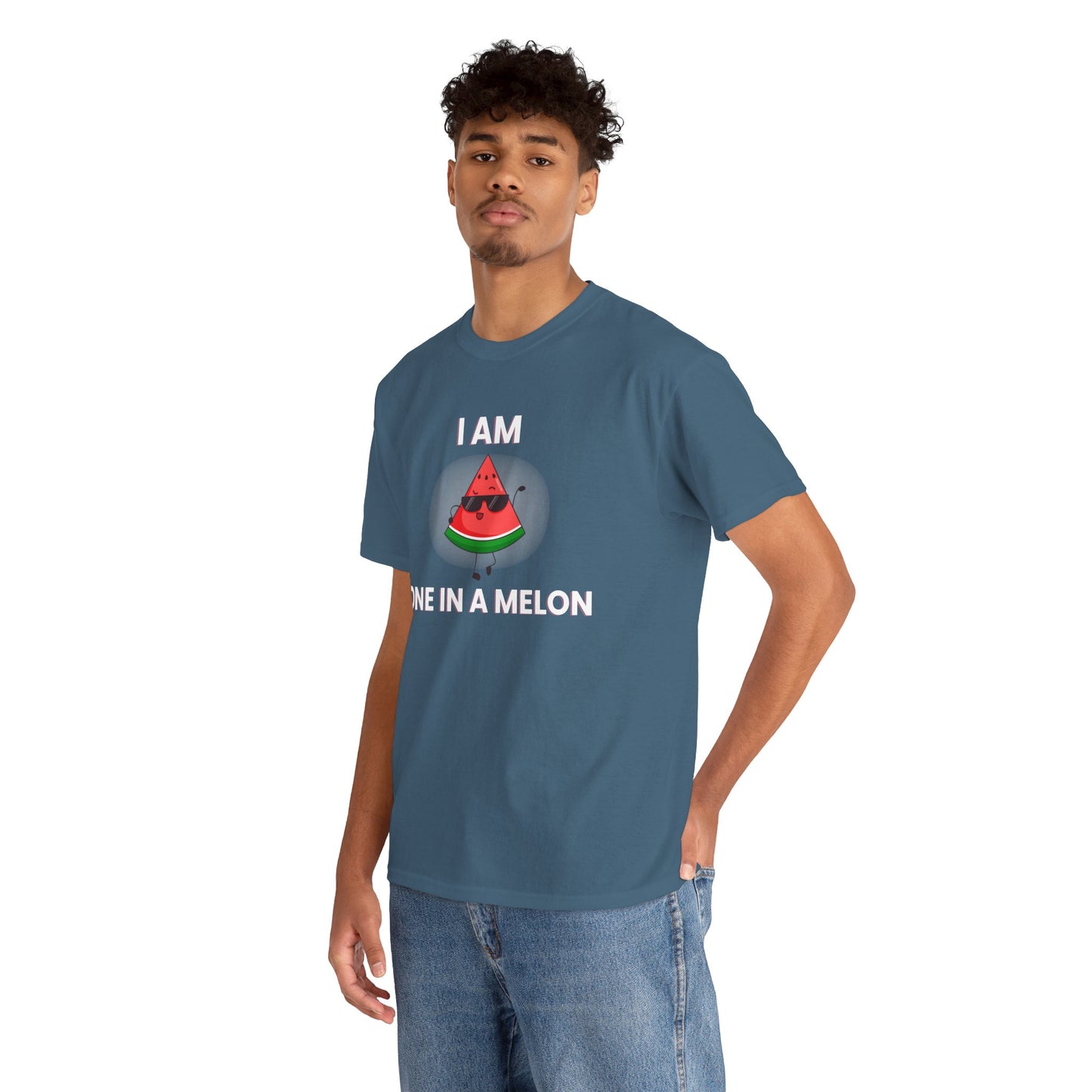 Funny Watermelon T-Shirt - I Am One in a Melon - Unisex Heavy Cotton Tee