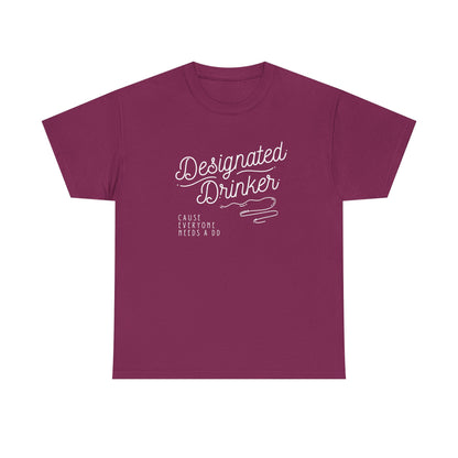 DD Designated Drinker Unisex Heavy Cotton Tee - Perfect for Parties & Gatherings