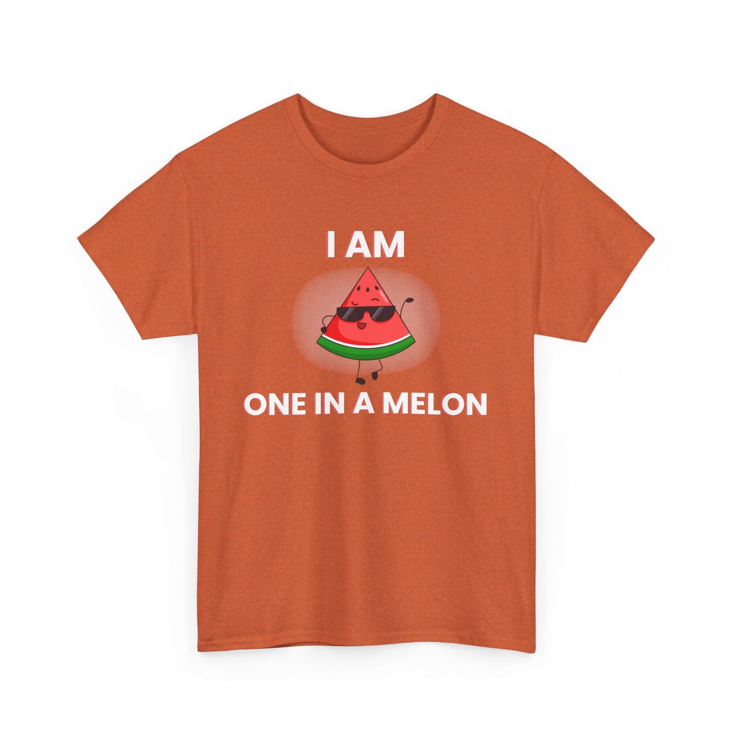 Funny Watermelon T-Shirt - I Am One in a Melon - Unisex Heavy Cotton Tee