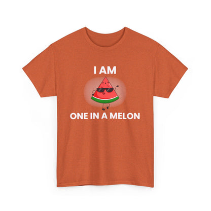 Funny Watermelon T-Shirt - I Am One in a Melon - Unisex Heavy Cotton Tee