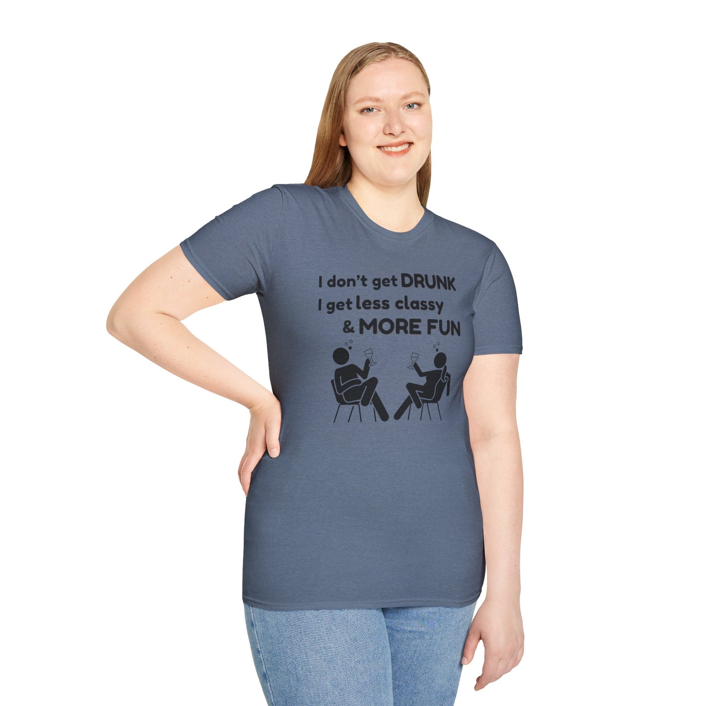 Less Classy More Fun, Unisex Softstyle T-Shirt
