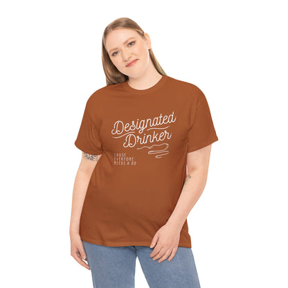 DD Designated Drinker Unisex Heavy Cotton Tee - Perfect for Parties & Gatherings