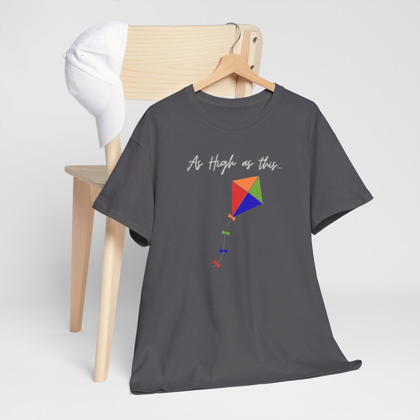 As High As This Unisex Heavy Cotton Tee - Inspirational Kite Design