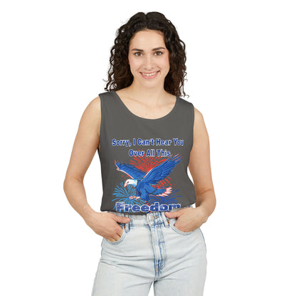 Patriotic Freedom Tank Top - Unisex Garment-Dyed Design for Summer Celebrations