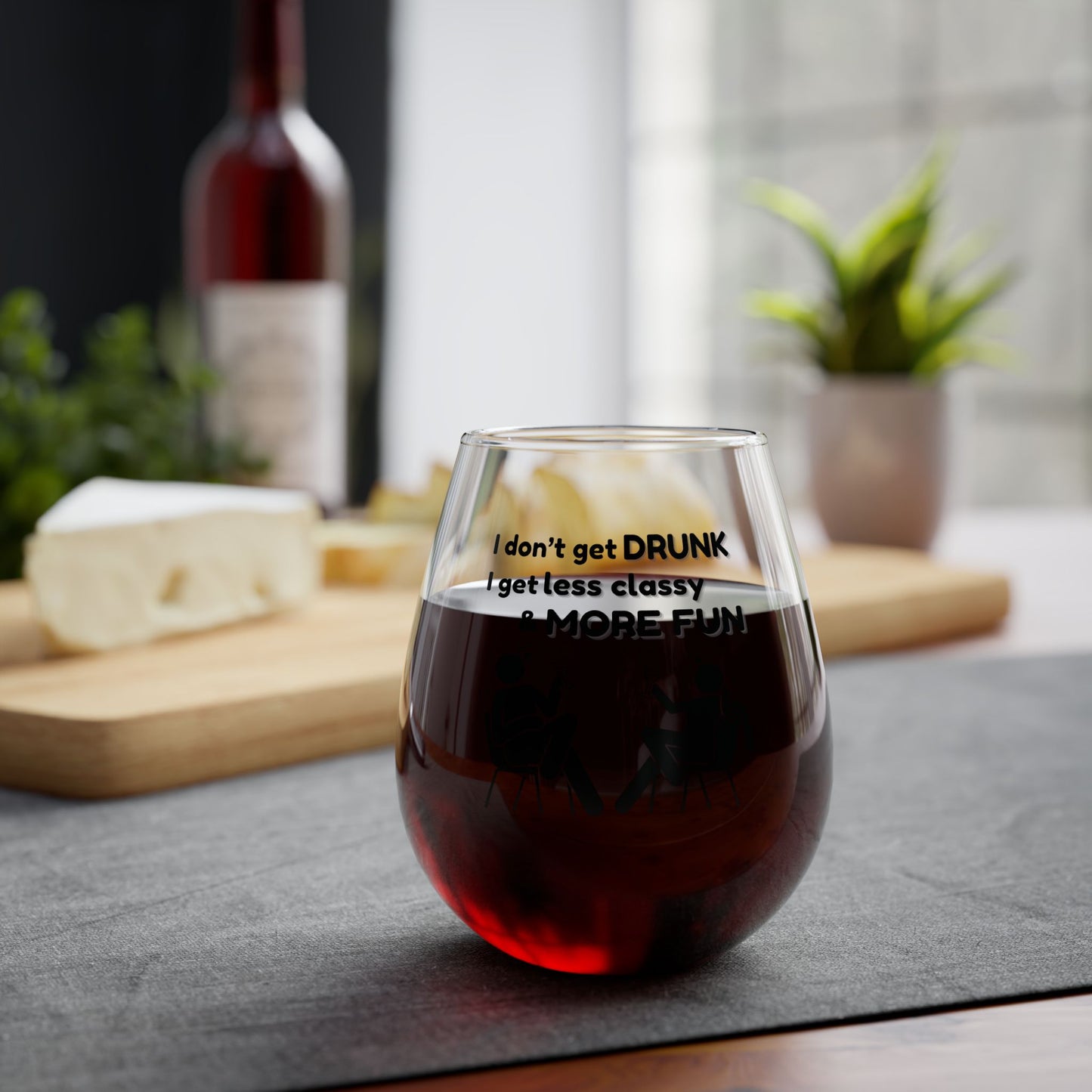 Less Classy More Fun, Stemless Wine Glass, 11.75oz