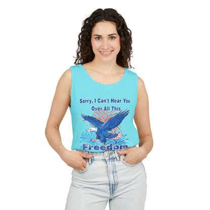 Patriotic Freedom Tank Top - Unisex Garment-Dyed Design for Summer Celebrations