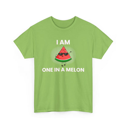 Funny Watermelon T-Shirt - I Am One in a Melon - Unisex Heavy Cotton Tee