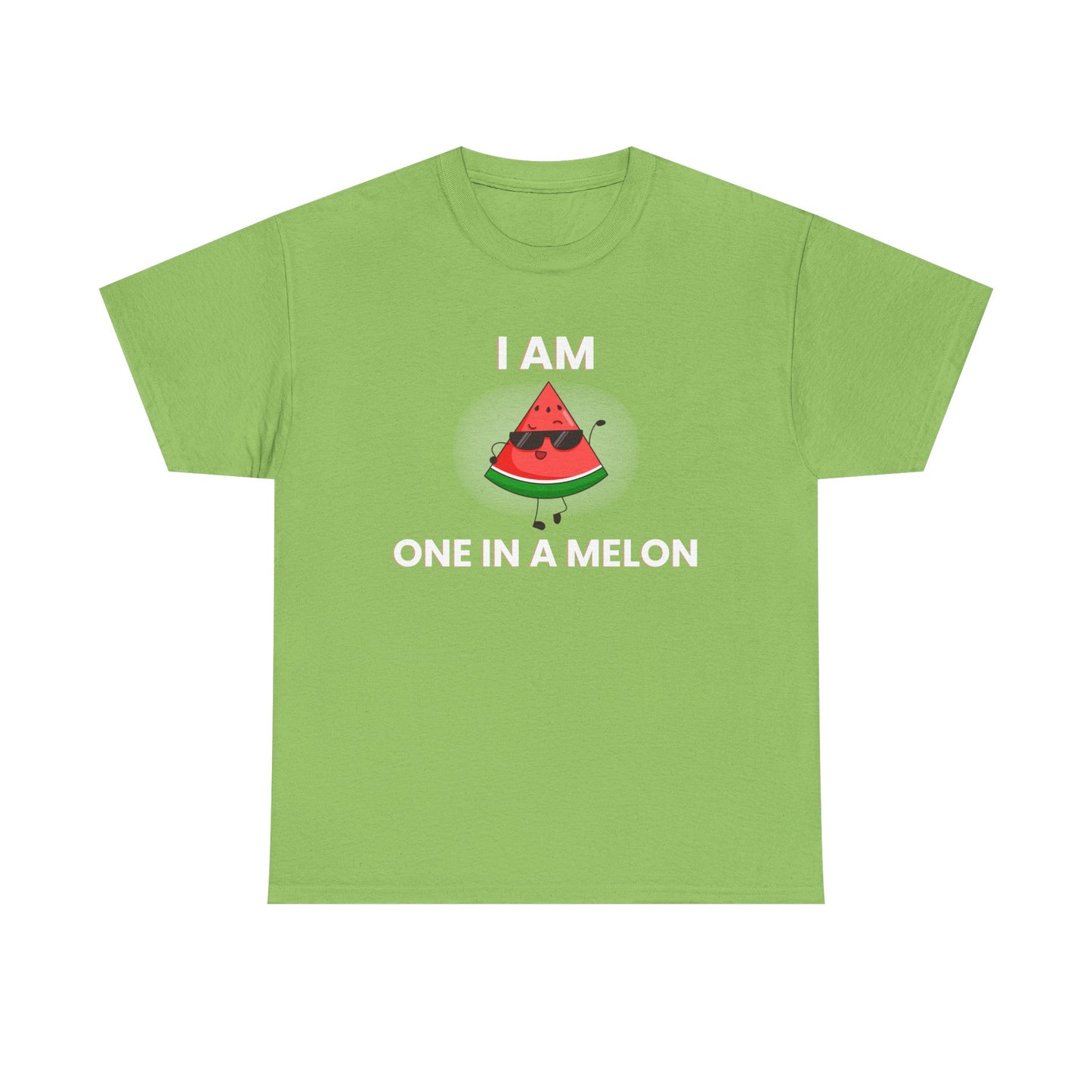 Funny Watermelon T-Shirt - I Am One in a Melon - Unisex Heavy Cotton Tee