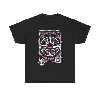 Graphic Tee - Edgy Skull Pink 'Don't Let Your Past Be Your Anchor'