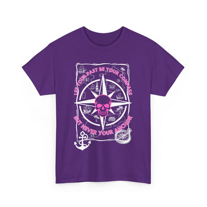 Graphic Tee - Edgy Skull Pink 'Don't Let Your Past Be Your Anchor'