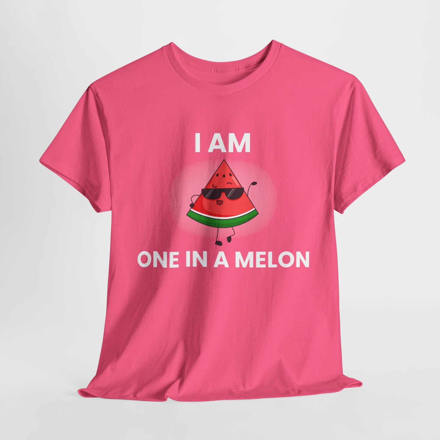Funny Watermelon T-Shirt - I Am One in a Melon - Unisex Heavy Cotton Tee