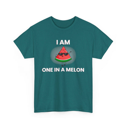 Funny Watermelon T-Shirt - I Am One in a Melon - Unisex Heavy Cotton Tee