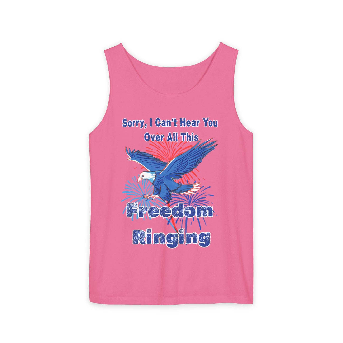 Patriotic Freedom Tank Top - Unisex Garment-Dyed Design for Summer Celebrations
