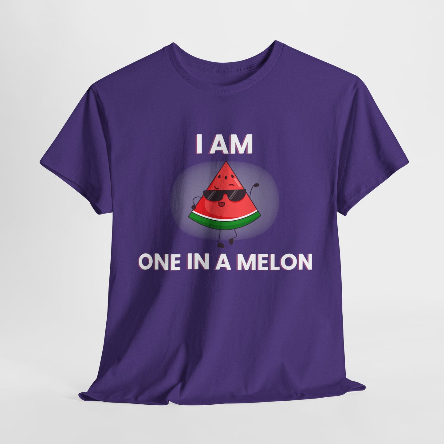 Funny Watermelon T-Shirt - I Am One in a Melon - Unisex Heavy Cotton Tee