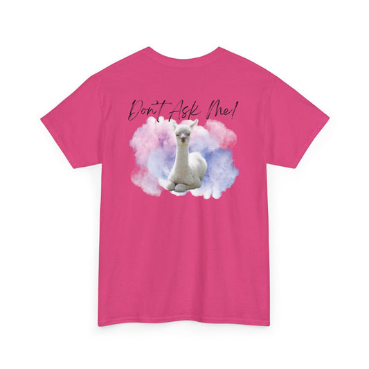Funny Alpaca Tee, Unisex Cotton Shirt, Cute Animal Graphic Tee, Casual Wear, Gift for Animal Lovers, Birthday, Humor Apparel