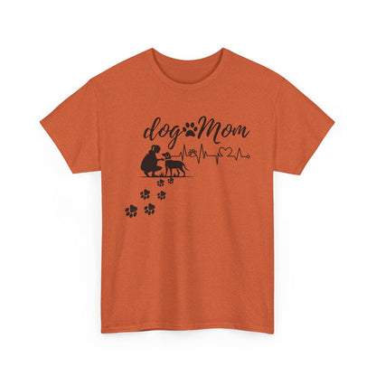 Cute Dog Mom Unisex Heavy Cotton Tee - Perfect Gift for Dog Lovers