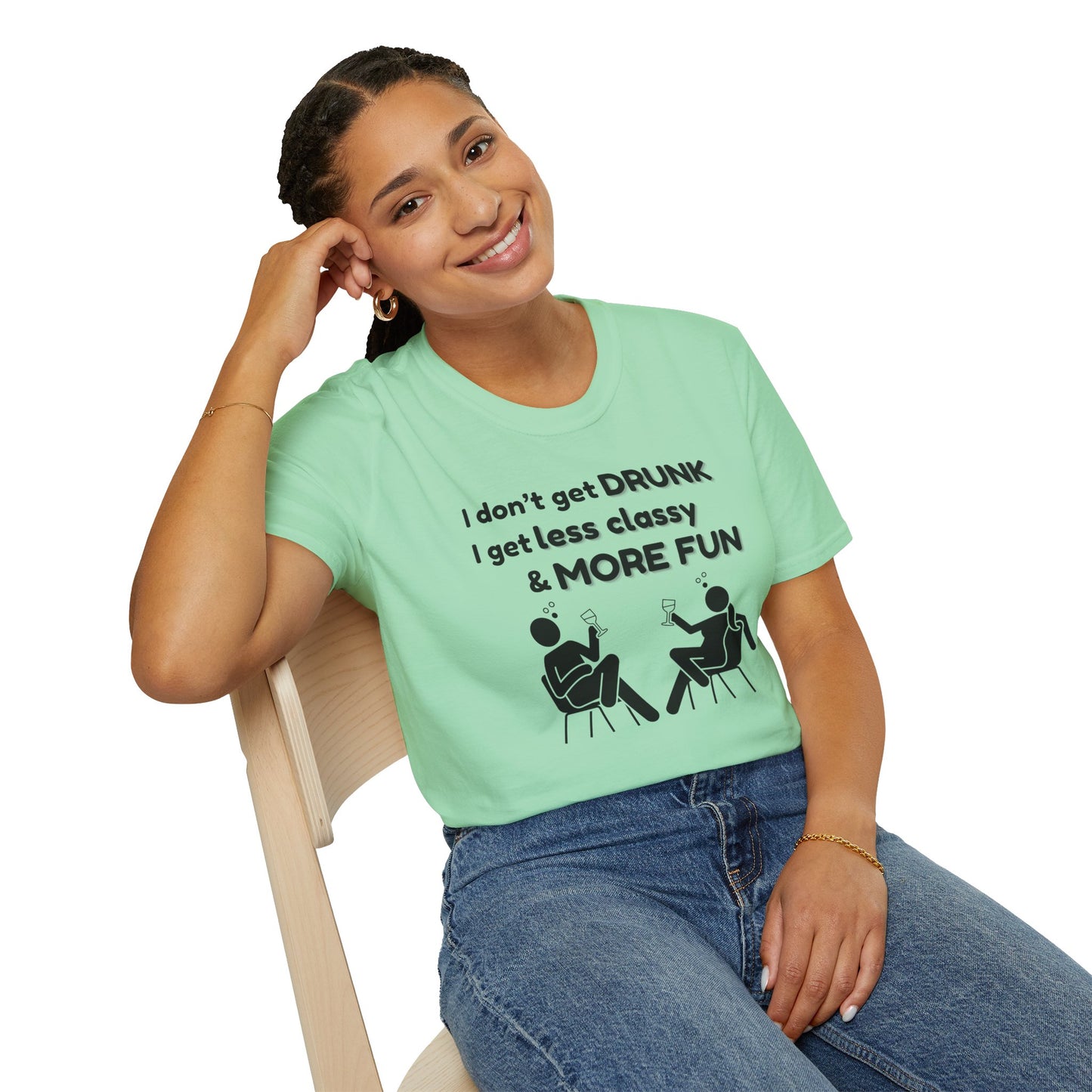Less Classy More Fun, Unisex Softstyle T-Shirt