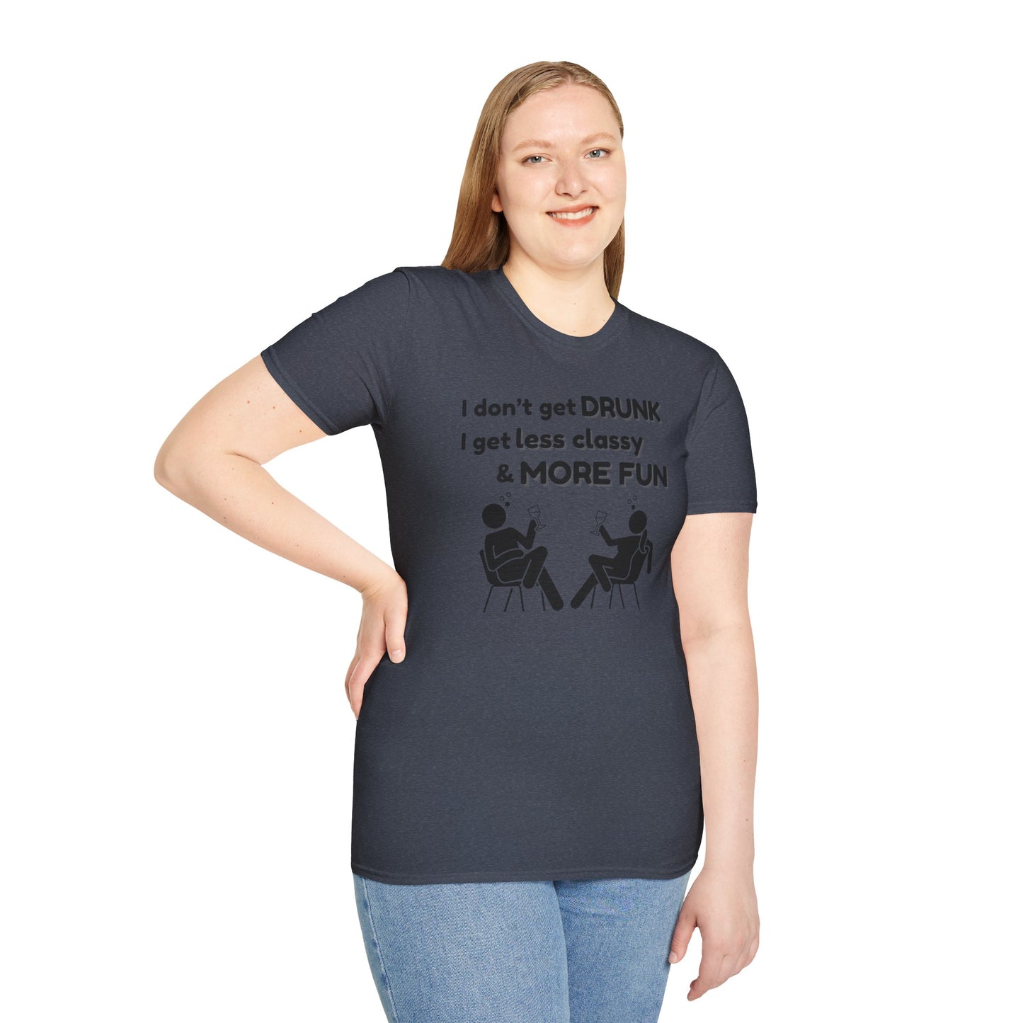 Less Classy More Fun, Unisex Softstyle T-Shirt
