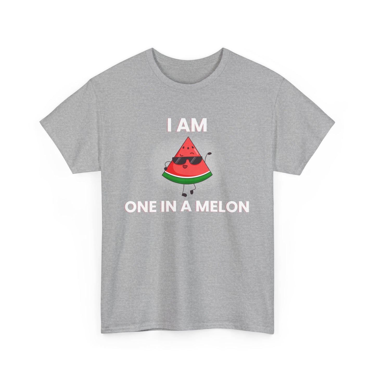 Funny Watermelon T-Shirt - I Am One in a Melon - Unisex Heavy Cotton Tee