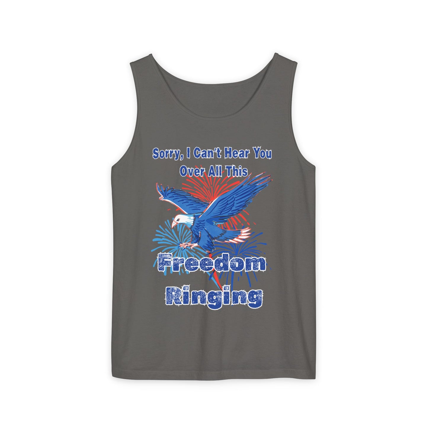Patriotic Freedom Tank Top - Unisex Garment-Dyed Design for Summer Celebrations