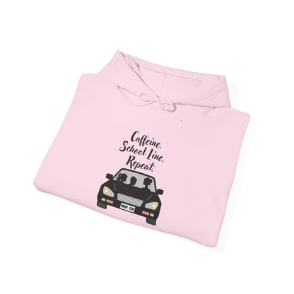 Caffeine, Car, Time Repeat Hoodie | Cozy Unisex Sweatshirt for Coffee Lovers