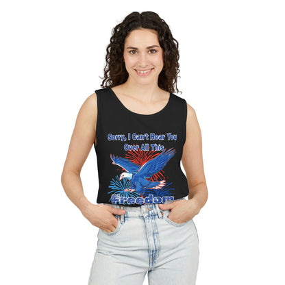 Patriotic Freedom Tank Top - Unisex Garment-Dyed Design for Summer Celebrations