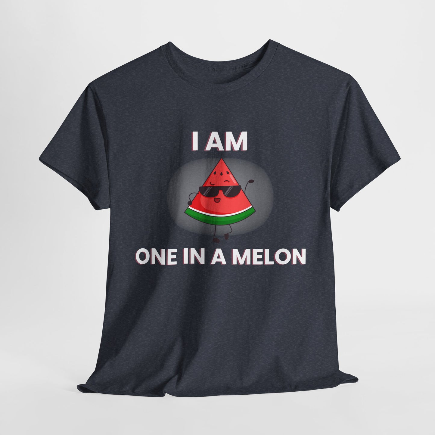 Funny Watermelon T-Shirt - I Am One in a Melon - Unisex Heavy Cotton Tee