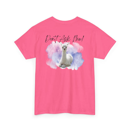 Funny Alpaca Tee, Unisex Cotton Shirt, Cute Animal Graphic Tee, Casual Wear, Gift for Animal Lovers, Birthday, Humor Apparel
