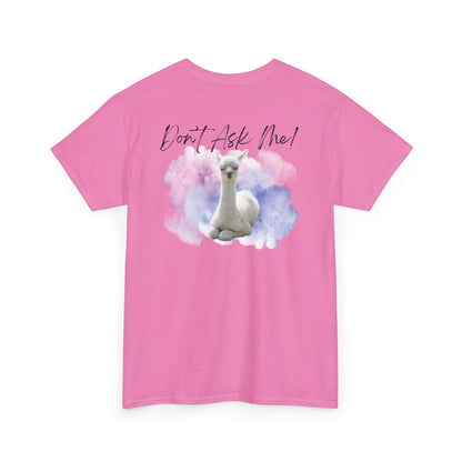 Funny Alpaca Tee, Unisex Cotton Shirt, Cute Animal Graphic Tee, Casual Wear, Gift for Animal Lovers, Birthday, Humor Apparel