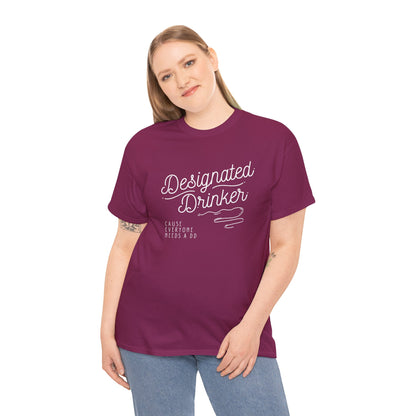 DD Designated Drinker Unisex Heavy Cotton Tee - Perfect for Parties & Gatherings