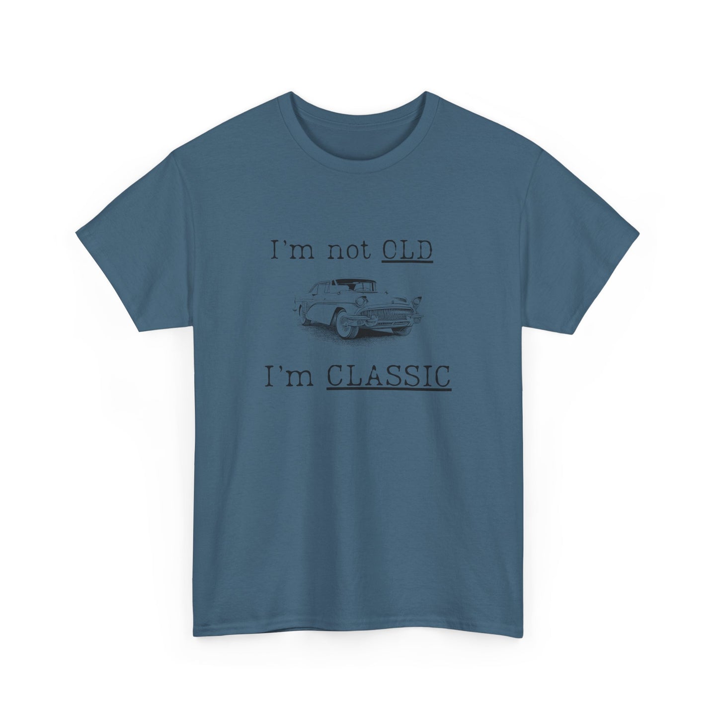 Vintage Car Classic Tee - "I'm Not OLD I'm CLASSIC" Unisex Heavy Cotton T-Shirt