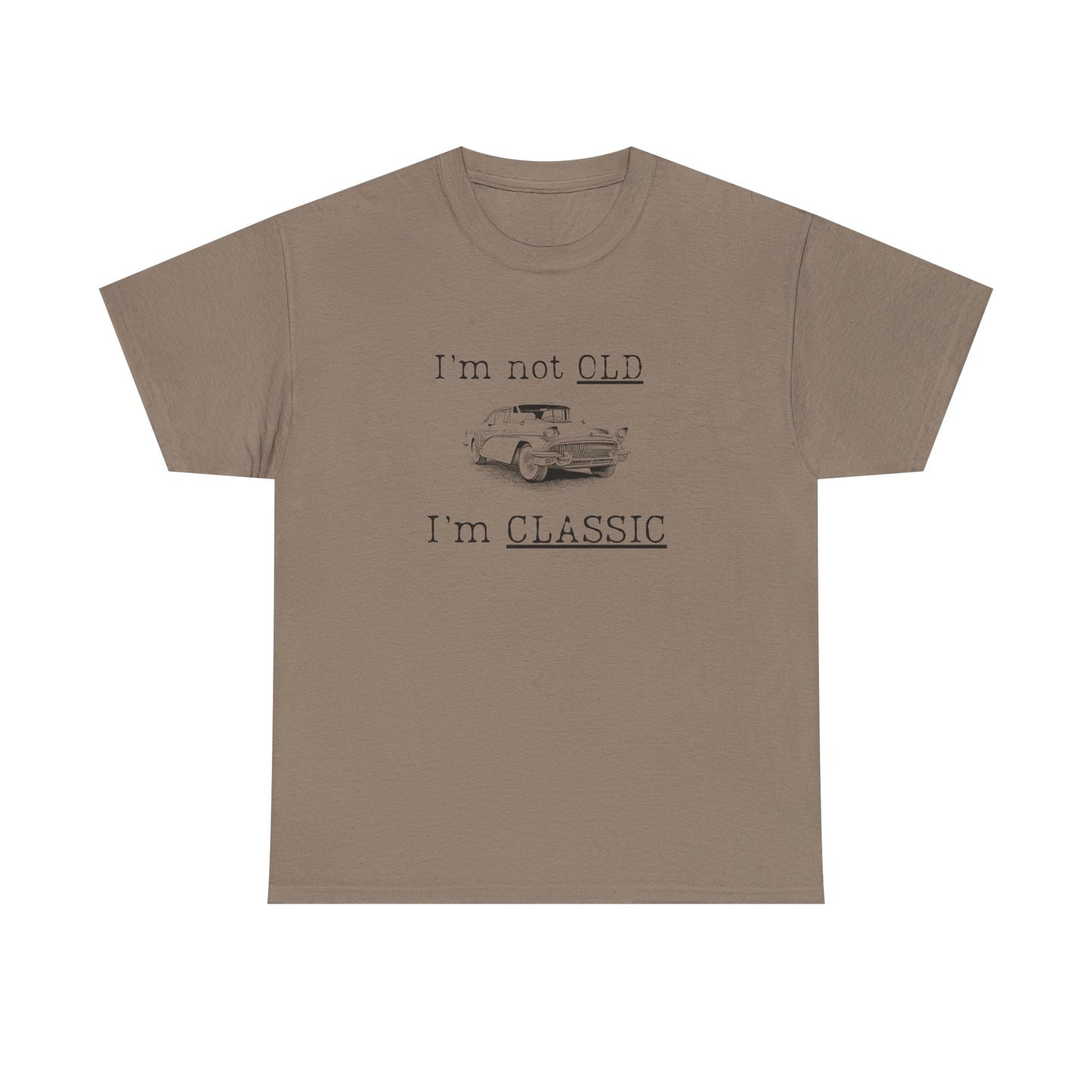 Vintage Car Classic Tee - "I'm Not OLD I'm CLASSIC" Unisex Heavy Cotton T-Shirt