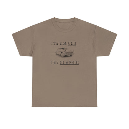 Vintage Car Classic Tee - "I'm Not OLD I'm CLASSIC" Unisex Heavy Cotton T-Shirt