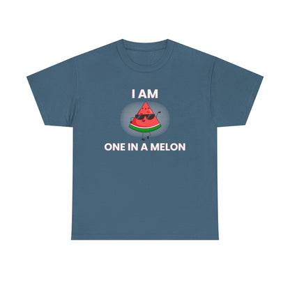 Funny Watermelon T-Shirt - I Am One in a Melon - Unisex Heavy Cotton Tee