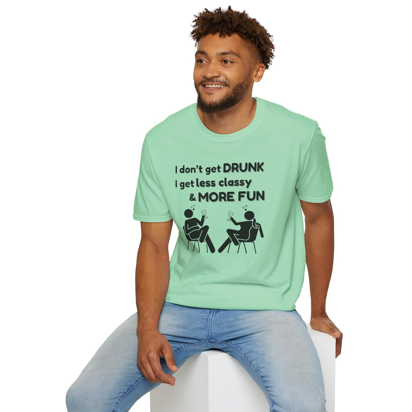 Less Classy More Fun, Unisex Softstyle T-Shirt