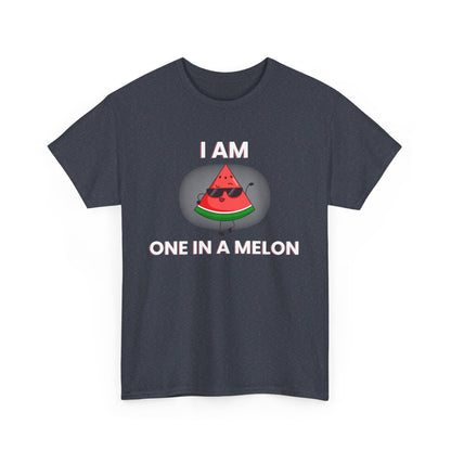 Funny Watermelon T-Shirt - I Am One in a Melon - Unisex Heavy Cotton Tee