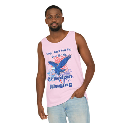 Patriotic Freedom Tank Top - Unisex Garment-Dyed Design for Summer Celebrations