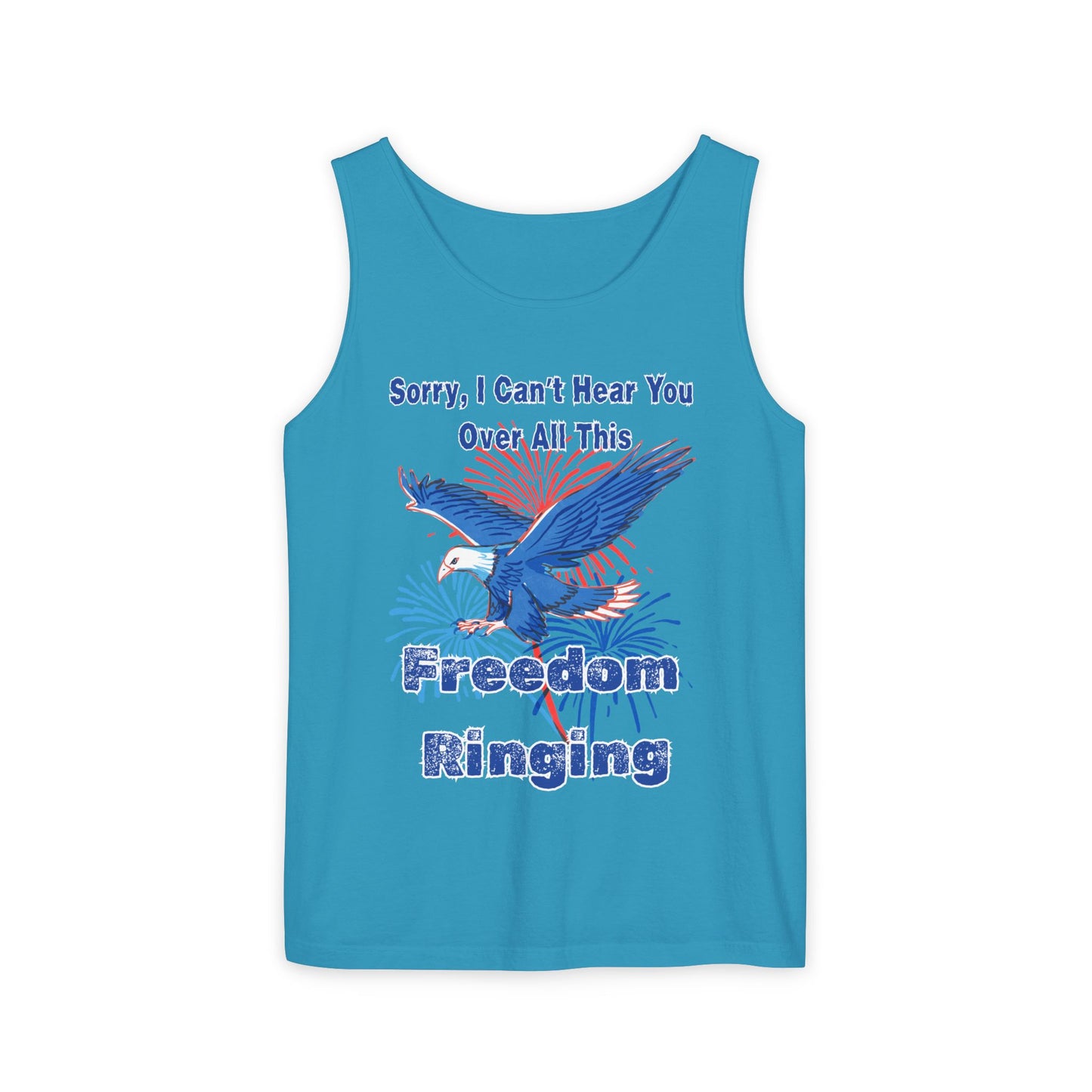 Patriotic Freedom Tank Top - Unisex Garment-Dyed Design for Summer Celebrations