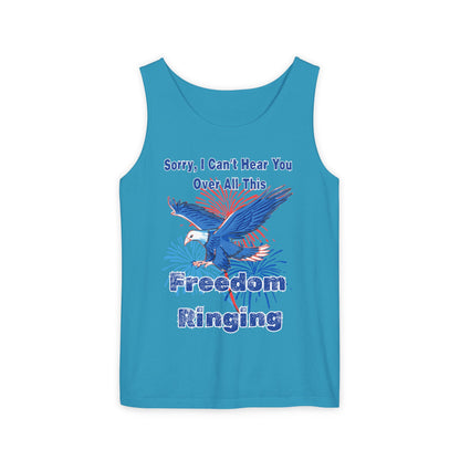 Patriotic Freedom Tank Top - Unisex Garment-Dyed Design for Summer Celebrations
